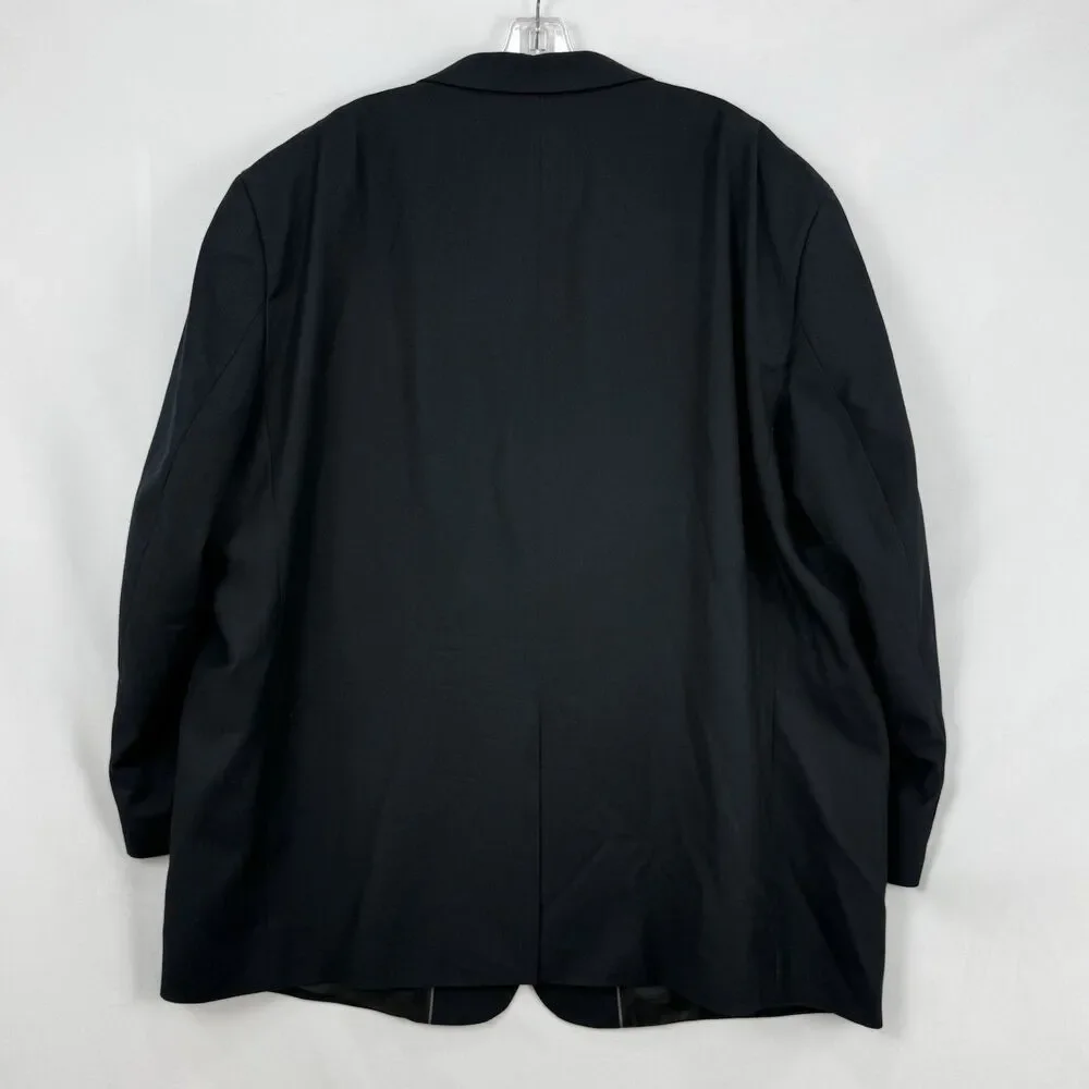 Vtg Geoffrey Beene 2 Piece Suit Mens 52R Pleated 48x30 Black 2 button Front